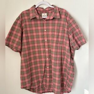 Mutual Weave Men's Classic Plaid Button Shirt Pink Size 2XLT Tall * A12